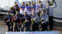 Soču pjedestāls bobsleja četriniekiem
Foto: Romāns Kokšarovs, F64