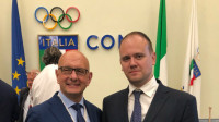 IBSF prezidents Ivo Feriani un jaunieceltais padomnieks Sergejs Parhomenko
Foto: rusbob.ru