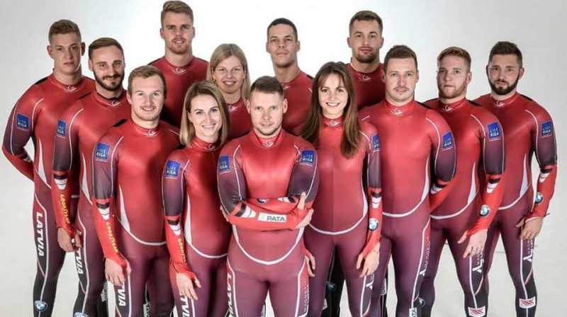 2018./2019. gada sezonas Latvijas kamaniņu sporta izlase. Foto: Latvijas Kamaniņu sporta izlase