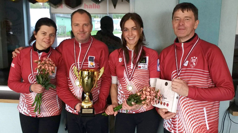RKK/Rudzīte - Latvijas čempione 2019
No kreisās: Jeļena Rudzīte (skips), Jānis Rudzītis, Dace Spilnere, Didzis Pētersons