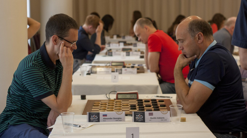 Aleksandrs Georgijevs un Guntis Valneris savstarpējā cīņā. Organizatoru foto