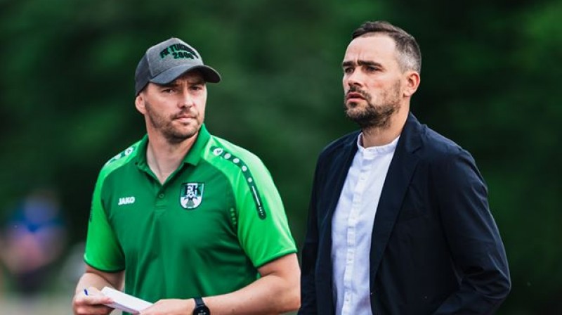 Kristaps Dišlers un Jurģis Kalns. Foto: Sanita Ieva Sparāne/FK Tukums 2000