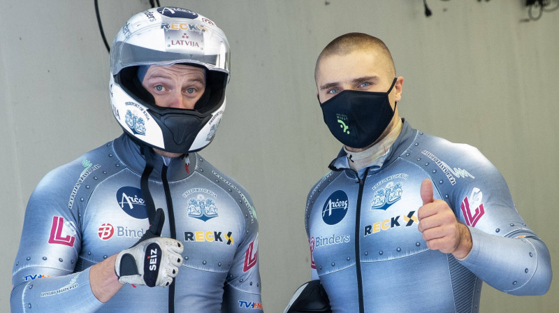Matīss Miknis un Oskars Ķibermanis - Latvijas galvenās cerība. Foto: imago images/Eibner Europa/Scanpix