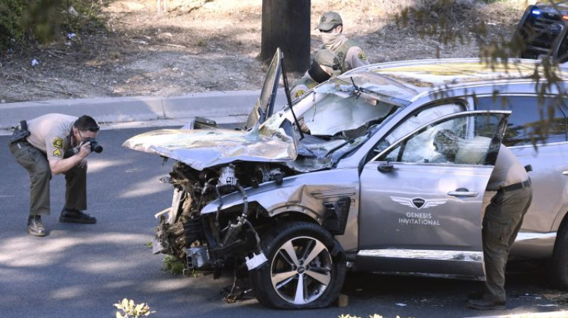 Taigera Vudsa vadītā automašīna. Foto: Zumapress.com/Scanpix