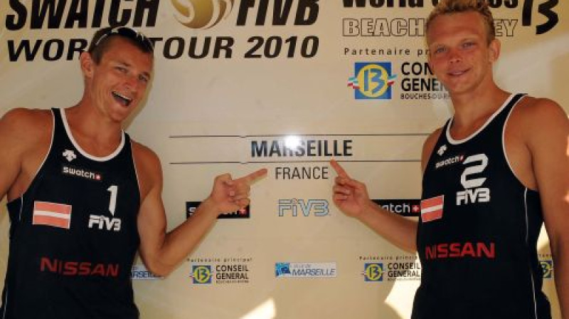 Mārtiņš Pļaviņš un Jānis Šmēdiņš
Foto : www.fivb.org