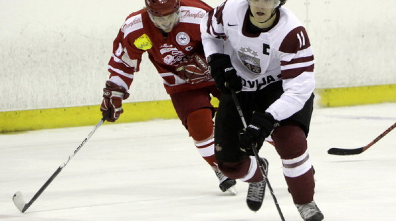 Latvija pret Dāniju Žoltoka piemiņas turnīrā
Foto: Romāns Kokšarovs, Sporta Avīze, f64.