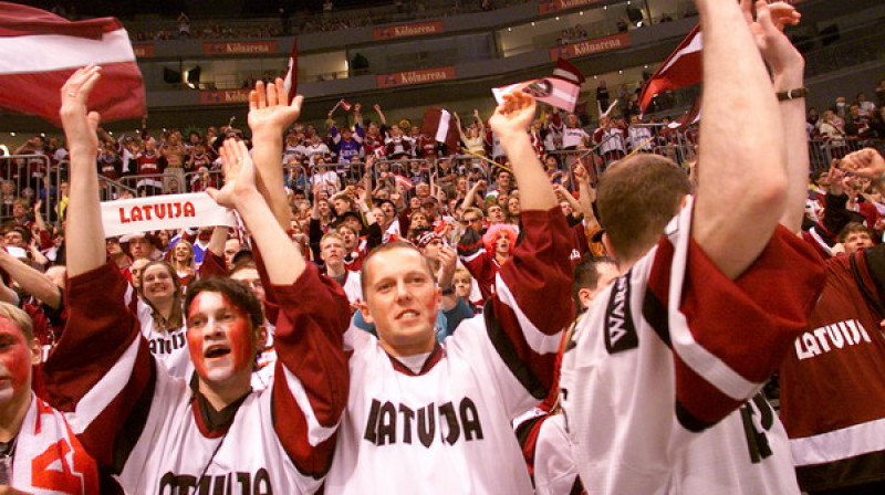 Foto: Latvijas fani Vācijā 2001. gadā