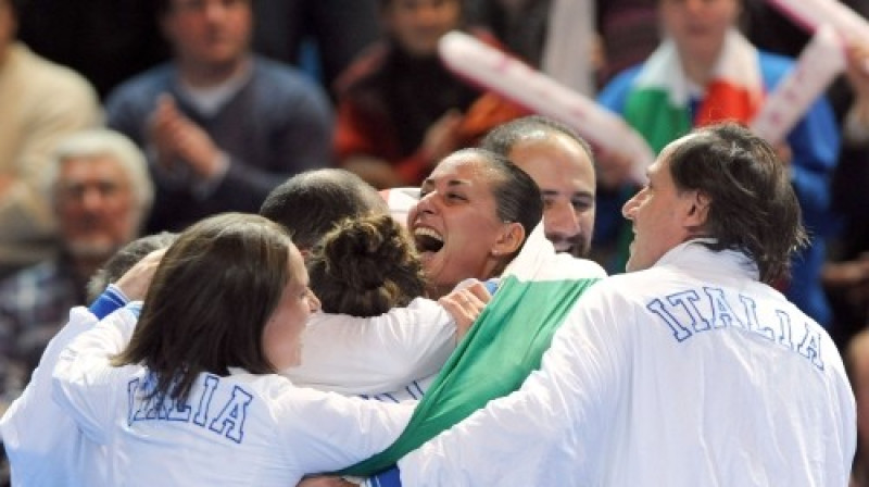 Itālijas komandas līksmība
Foto: AFP