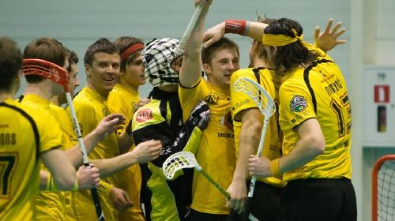 "Rubenes" florbolisti priecājas par gūtajiem vārtiem
Foto: Mārtiņš Šults, floorball.lv