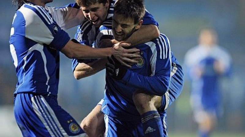 "Dynamo" spēlētāji priecājas
Foto: AFP