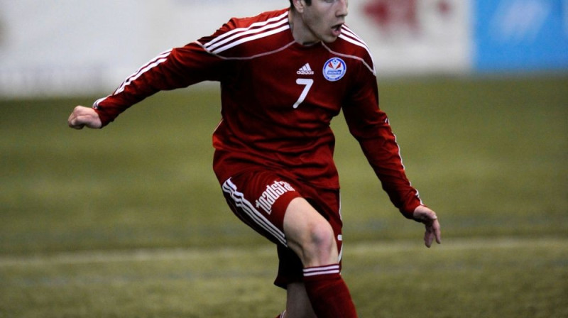 "Skonto" pussargs Aleksandrs Fertovs guva vienīgos vārtus
Foto: Romans Kokšarovs, Sporta Avīze, f64