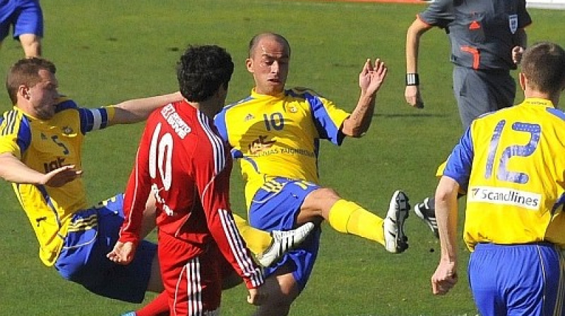 Pirmos vārtus mačā guva Zurabs Mentešašvili.
Foto: Romualds Vambuts, eSports.lv