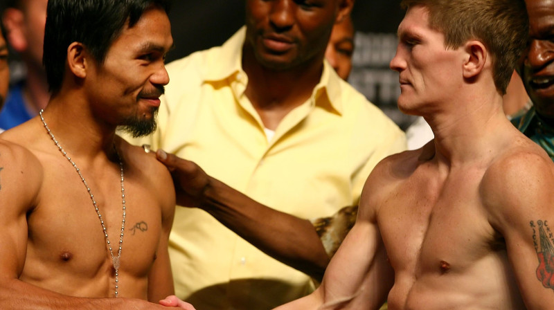 Menijs Pakjao un Rikijs Hatons
Foto: AFP