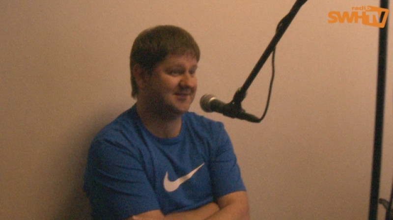 R. Pleinics Radio SWH studijā.