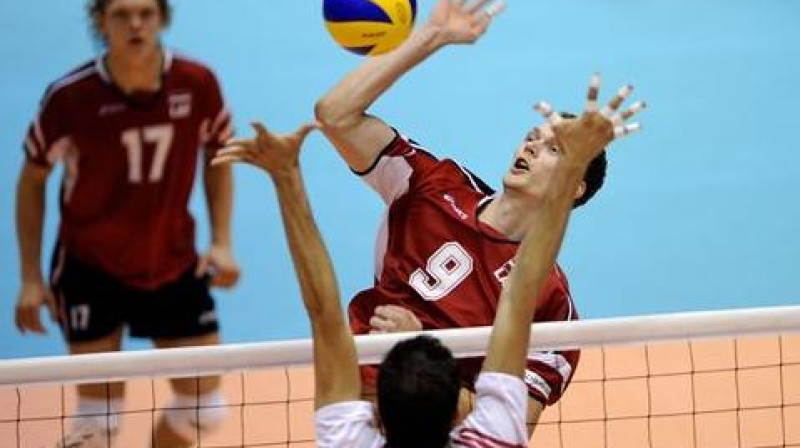 Viktors Koržeņevičs uzbrukumā
Foto: www.fivb.com