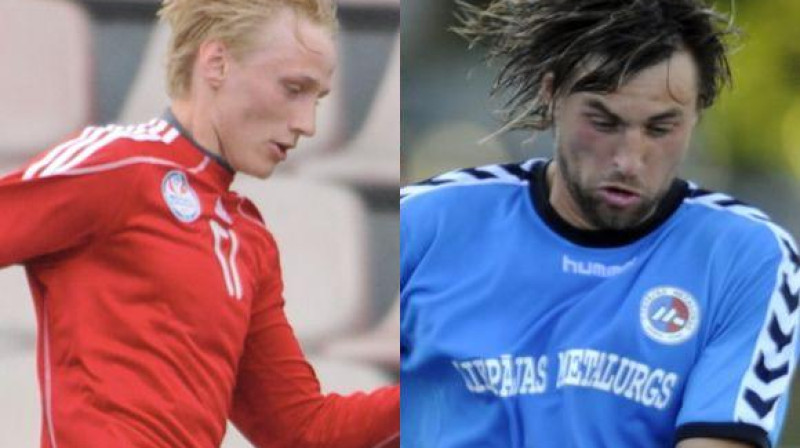 "Skonto" un "Metalurga" uzbrukuma līderi - 
Ivans Lukjanovs un Kristaps Grebis
Foto: Romans Kokšarovs, Sporta Avīze, f64