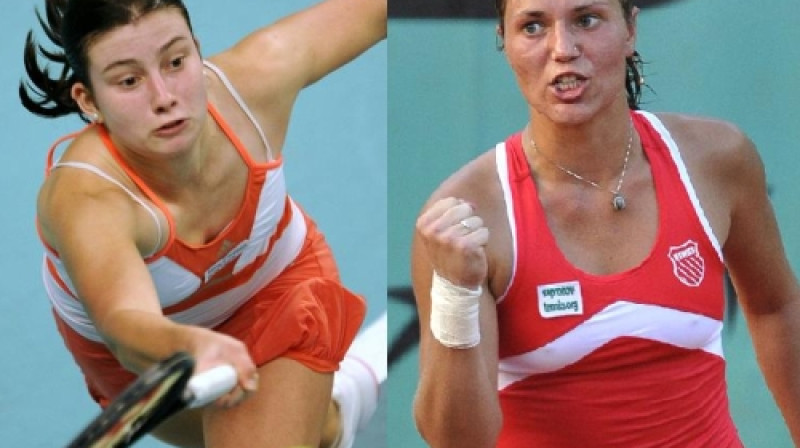 Anastasija Sevastova un Katerina Bondarenko.
Foto: AFP