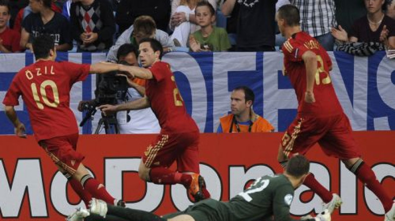 Vācijas izlase tikko guvusi pirmos vārtus
Foto: AFP