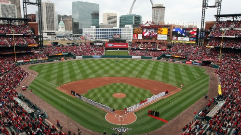 "Busch Stadium" Sentluisā.
Foto: AFP