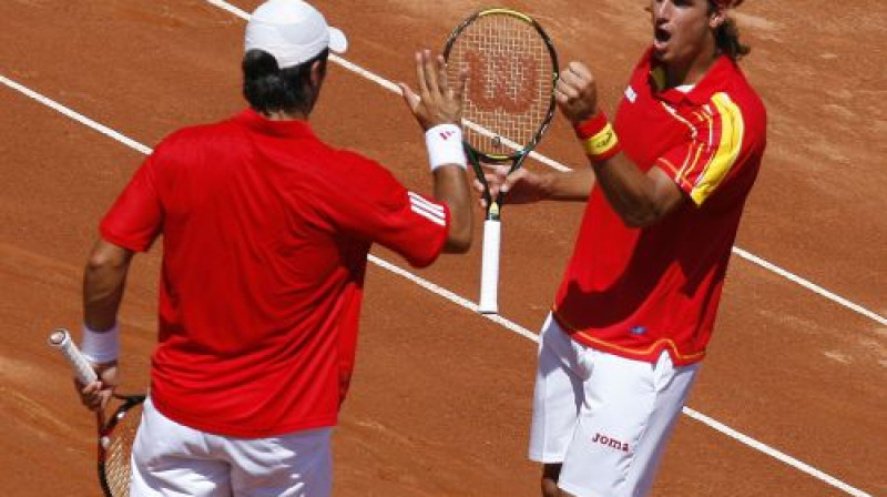 Fernando Verdasko un Felisiano Lopezs
Foto: AP