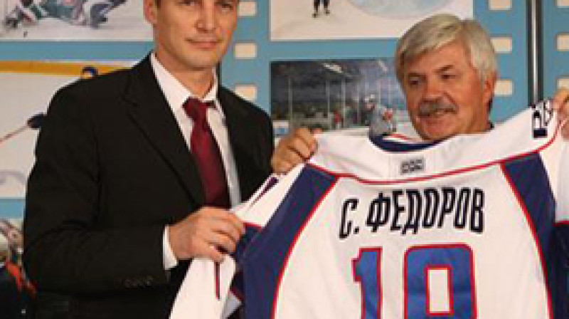 Sergejs Fjodorovs spēlēs ar 18. numuru.
Foto: khl.ru