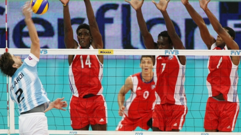Kubas izlases trīskāršais bloks
Foto: www.fivb.com