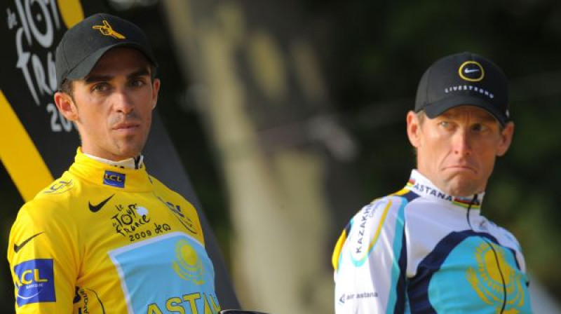 Alberto Kontadors un Lenss Ārmstrongs 
Foto: AFP