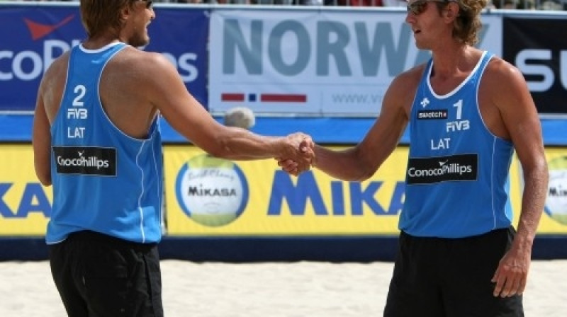 Ruslans Sorokins un Aleksandrs Samoilovs
Foto: www.fivb.com