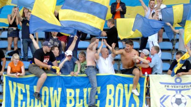 "Ventspils" faniem vakardien atšķirībā no baltkrieviem bija, par ko priecāties
Foto: Romāns Kokšarovs, Sporta Avīze, f64