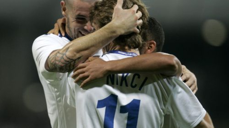 "Zurich" atzīmē vienu no trīs vārtu guvumiem
Foto: AP