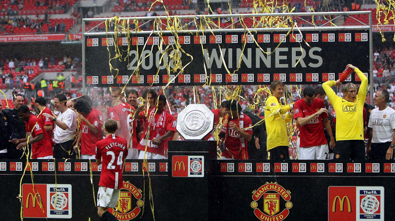 2008. gada uzvarētāji ''Manchester Untied''
Foto: AFP