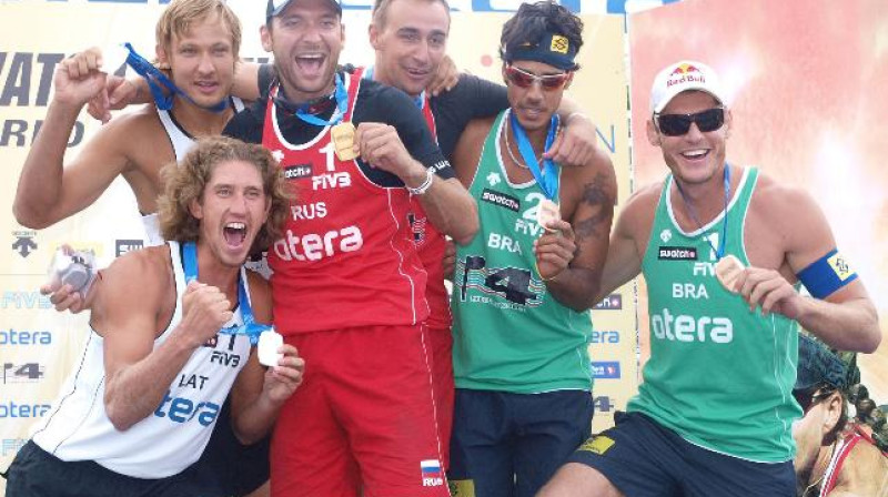 Samoilovs un Sorokins pirmo reizi uz goda pjedastāla pasaules kausa posmā
Foto: www.fivb.com