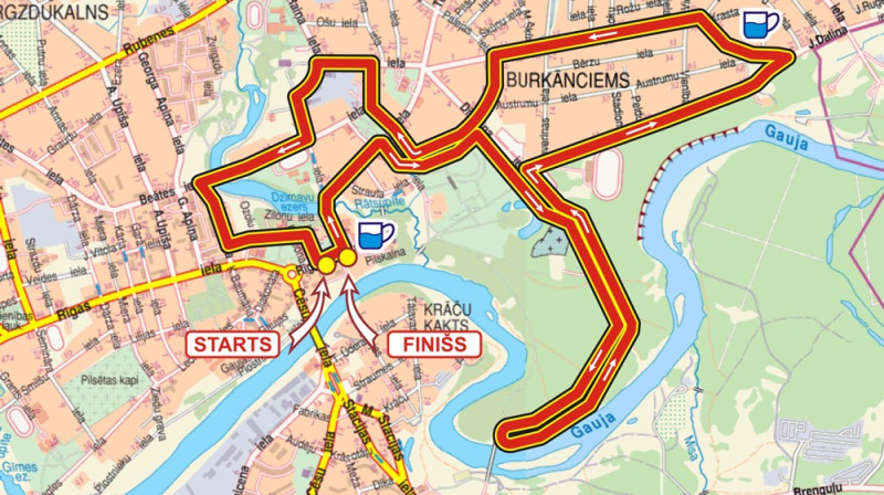 Valmieras maratona 42,195 m distances karte