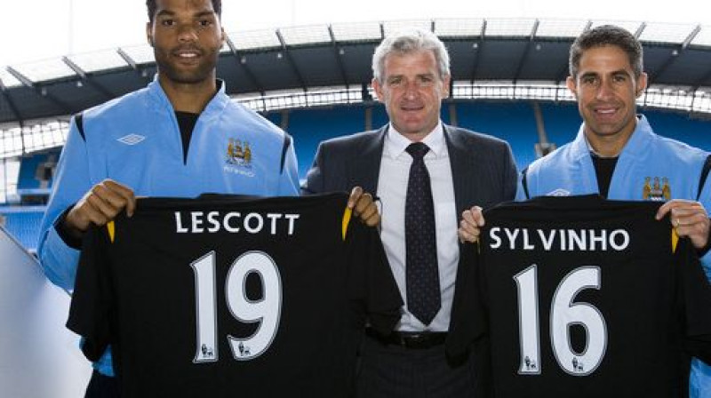 "Manchester City" jaunie futbolisti Leskots un Silvinjo
Foto: AFP