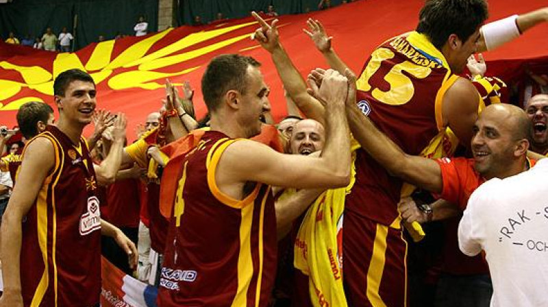 Maķedonija otrdien izcīnīja savā vēsturē pirmo uzvaru EČ finālturnīros
Foto: FIBA Europe, EuroBasket2009.org