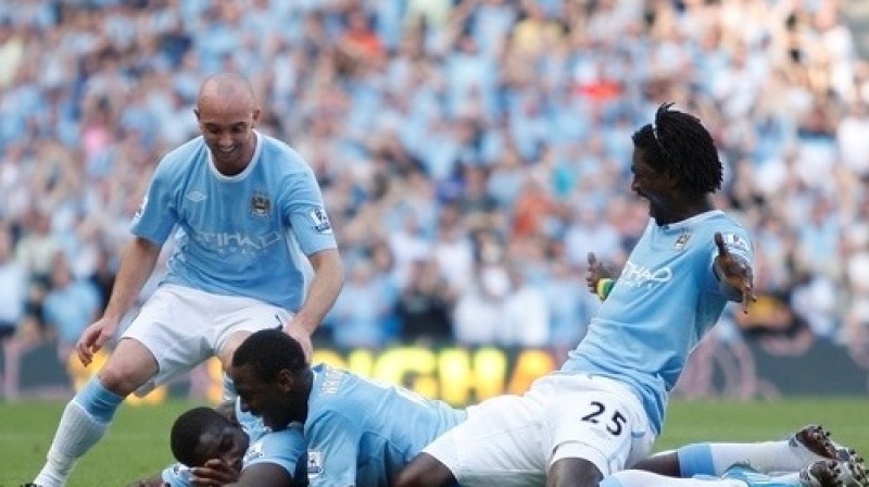 "Manchester City" priecājas - četri vārti pret "Arsenal"...
Foto: AP