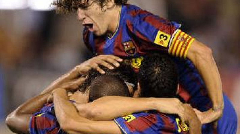 "Barcelona" futbolistu prieki
Foto: AFP