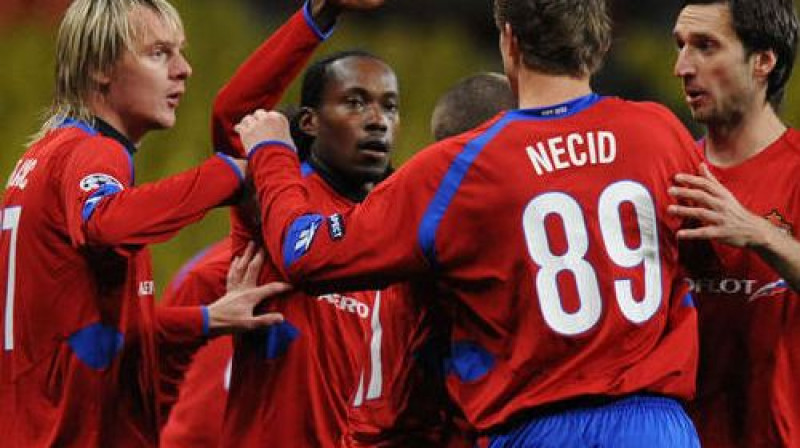"CSKA" pēc pirmo vārtu guvuma
Foto: AFP