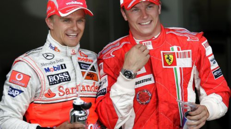 Heiki Kovalainens un Kimi Raikonens
Foto: AFP/Scanpix