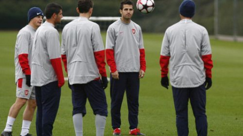 ''Arsenal'' aizvada pēdējos treniņus pirms šī vakara mača
Foto: PA Wire/Scanpix