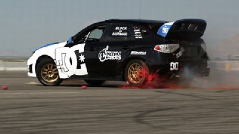 Travis Pastrana un Kens Bloks startēja ar šo ''Subaru Impreza WRX STI'' automašīnu
Foto: www.rallybuzz.com