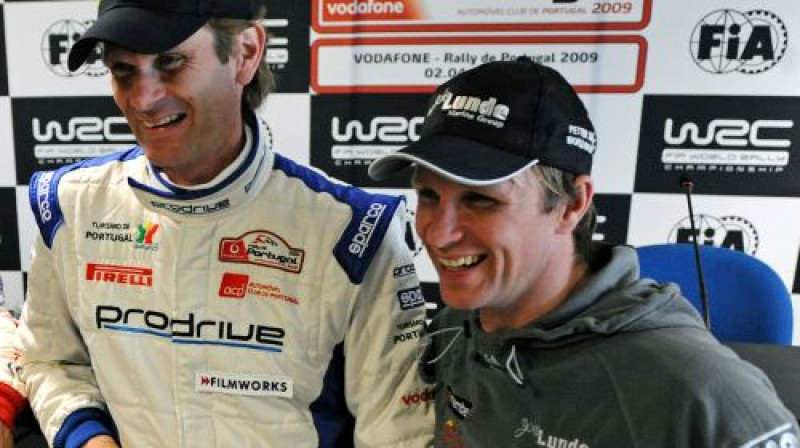 Markuss Gronholms un Peters Solbergs pirms Portugāles rallijs starta
Foto: AFP/Scanpix