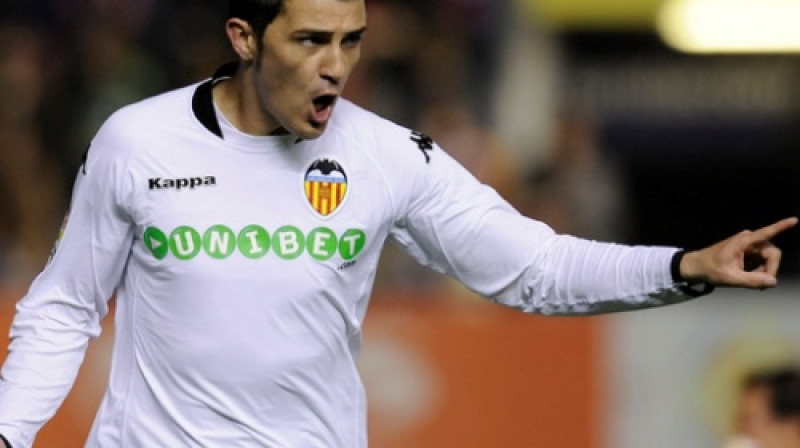 Davids Vilja ("Valencia") turpina gūt vārtus, izceļoties arī šajā kārtā
Foto: AP/ Scanpix Sweden