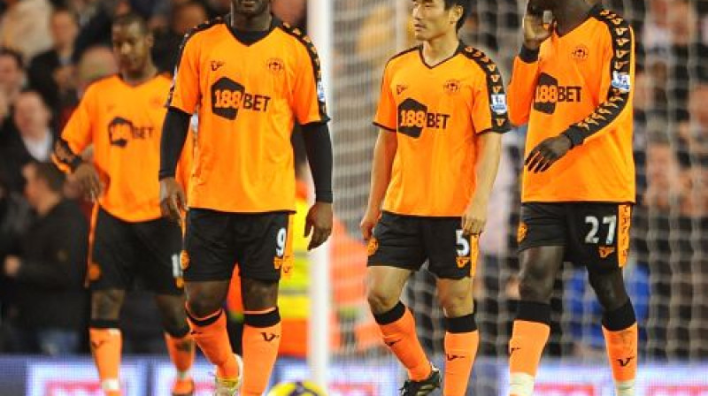 ''Wigan'' futbolisti pēc mača ar ''Tottenham''
Foto: Digitale/Scanpix