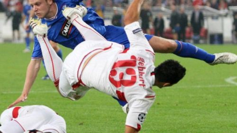 Sīva spēkošanās starp ''Rangers'' un ''Stuttgart'' gaidāma arī šovakar
Foto: PA Wire/Scanpix