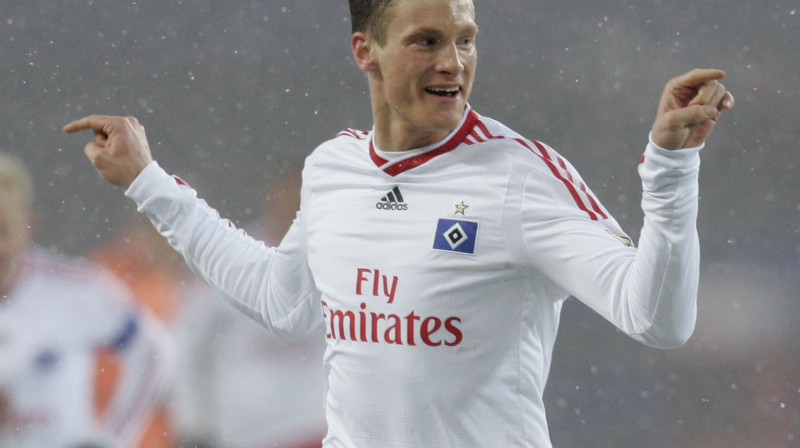 Marsels Jansens (HSV") svin vārtu guvumu
Foto: AP/Scanpix