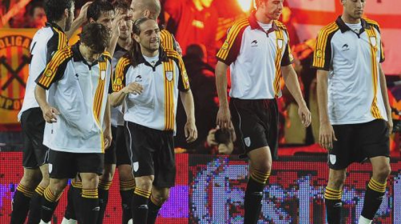 Katalonijas izlases spēlētāji
Foto: AP/Scanpix