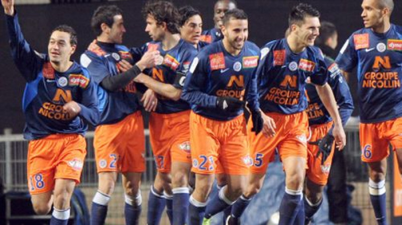 "Montpellier" spēlētāji atzīmē gūtos vārtus
Foto: AFP/Scanpix