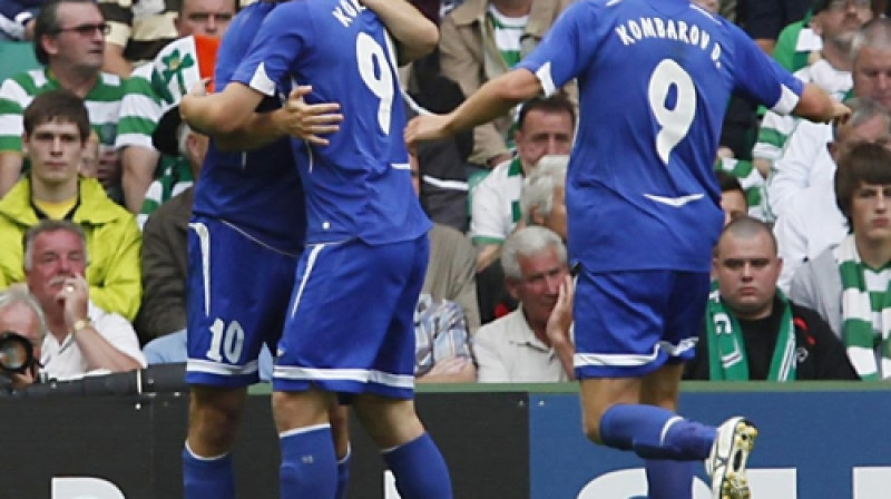Maskavas "Dynamo" futbolisti atzīmē vārtu guvumu
Foto: SCANPIX SWEDEN