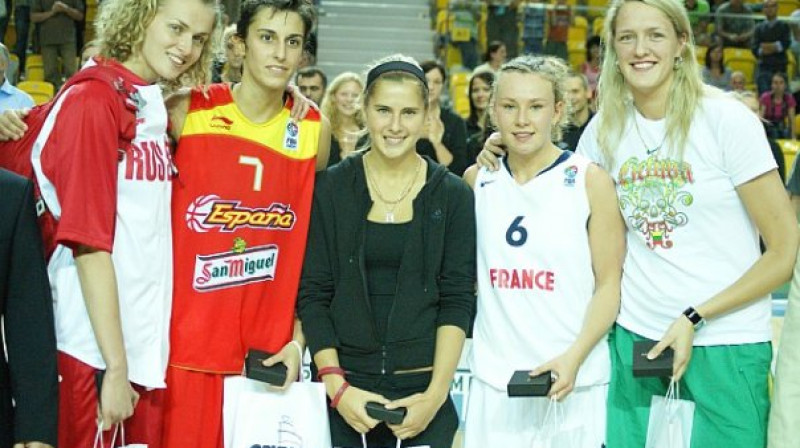 Alba Torrens (otrā no kreisās), Elīna Babkina un Gintare Petronyte (pirmā no labās) 2009. gada jūlijā iekļuva Eiropas U-20 
čempionāta simboliskajā piecniekā
Foto: Marcin Indzierowski
